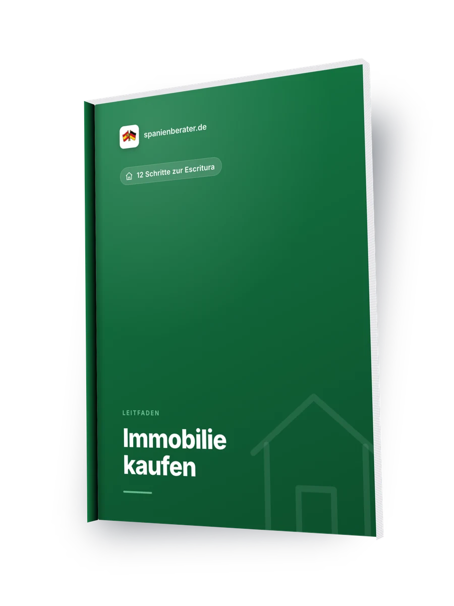 Titelbild des Leitfadens „Immobilie in Spanien kaufen - Die 12 Schritte bis zur Escritura“