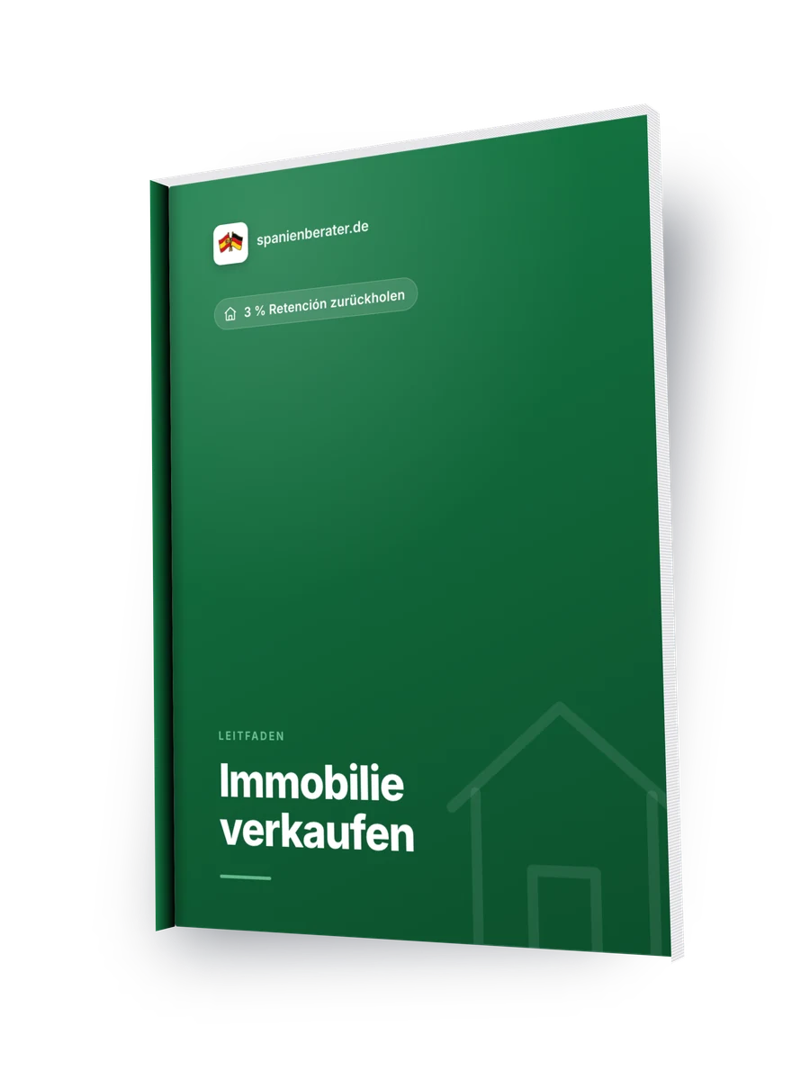 Titelbild des Leitfadens „Immobilie in Spanien verkaufen und sich die 3 % Retención zurückholen“