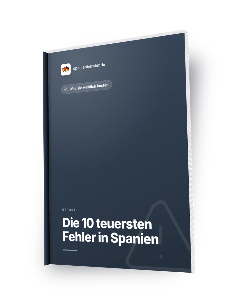 Titelbild des Leitfadens „Die 10 teuersten Fehler, die Deutsche in Spanien machen“